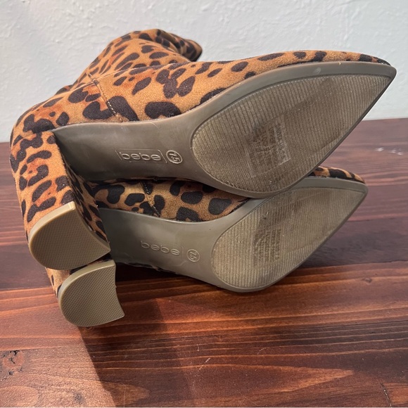 BEBE Women’s Leopard print Slouch Booties Size 7.5 - Picture 10 of 11